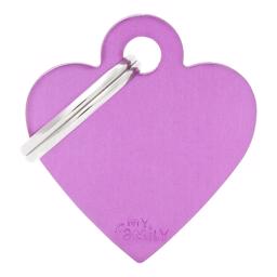 My Family Small Dog Tag Basic Heart i lila